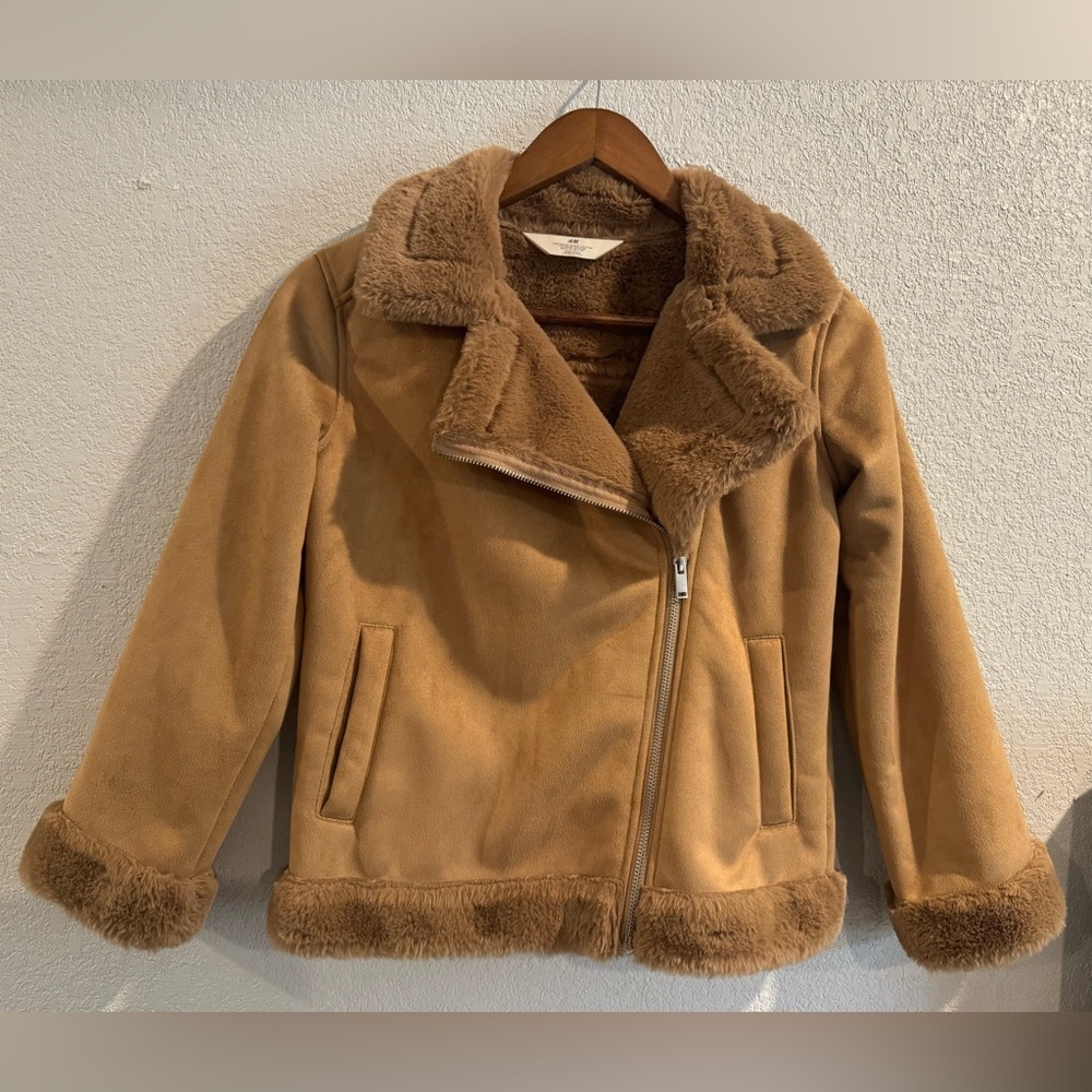 H&M Kids Tan Faux Fur Jacket 8-10y